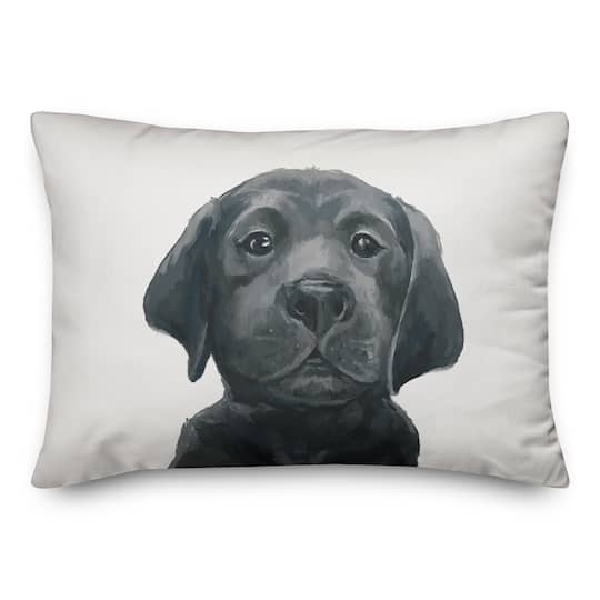 Black Lab Puppy Indoor/Outdoor Throw Pillow